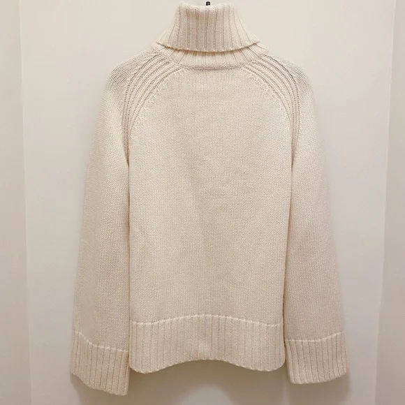 Joseph London Ivory Cream Wool Long Sleeve Turtleneck Knit Sweater Net-A-Porter - Picture 4 of 8